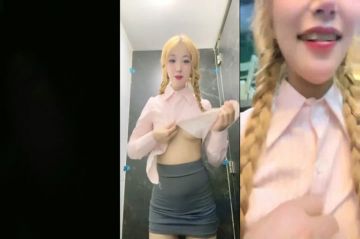 极品尤物金发美女！不知火舞装扮！带炮友户外吃饭，卫生间脱衣诱惑，叫上炮友厕所操逼