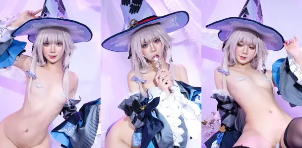 高人气Coser福利姬【PoppaChan】化身崩坏星穹铁道黑塔，激情自慰展示肥美馒头穴